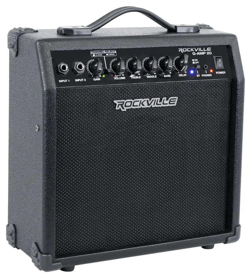 Rockville G-AMP 20 Watt Guitar Amplifier Combo Amp Bluetooth/Delay + Microphone - Image 2 of 4