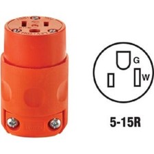 50-Leviton 15A 125V 3-Wire 2-Pole Residential Grade Cord Connector 012-515CV-0OR
