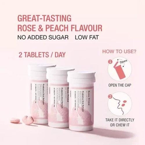 Best Price Unichi Rosa Prima Probiotics Oral Refresh 30 Tablets - Picture 5 of 6