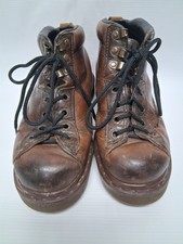 Doc Martens Vintage Y2K Air Wair Brown Leather Ankle Grunge Boots Sz 5 England