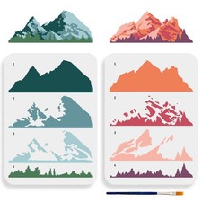 MAYJOYDIY 2pcs Layered Mountain Stencil 11.7 8.3inch Large