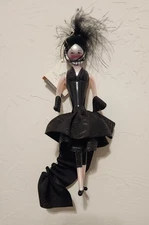 BEAUTIFUL SOFFIERIA DE CARLINI FANCY WOMAN IN BLACK CHRISTMAS ORNAMENT