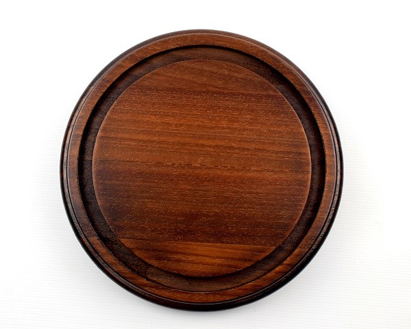 Dark Brown Wooden Base for Glass Dome Diameter 27 cm
