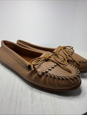 Minnetonka Women's Tan Leather Moccasin Loafers Size 11