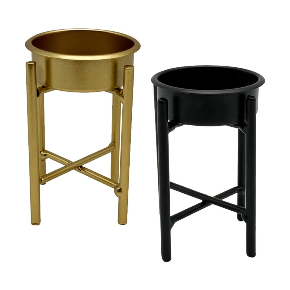 Lot de 2 bougeoirs en fer décoratifs et élégants pour bougies chauffe-plat, - Photo 1/1