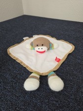 Baby Starters Sock Monkey 17" Colorful Stripes Security Blanket Lovey