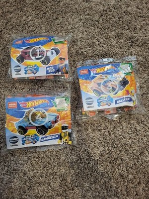 HOT WHEELS DAWGZILLA, RALLY CAT,  MOD ROD MEGA CONSTRUX SET POLYBAG 