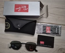RAY BAN HEXAGONAL LARGE | FLAT LENS | 3548N 002 - 58 | BLACK | GREEN | POLARIZED