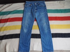 VTG 90s Levis 501 USA Made Blue Denim Faded Button Fly 33x33 Jeans Pants Mens