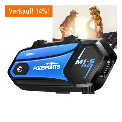 2000m Motorrad Intercom Helm Gegensprechanlage Headset, FM, Mic Mute, M1S Plus