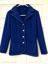 Navy Blue Knit Suit Jacket/Blazer