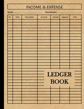 Ledger Book Income and Expense Log Book For Small Business and Personal Finance