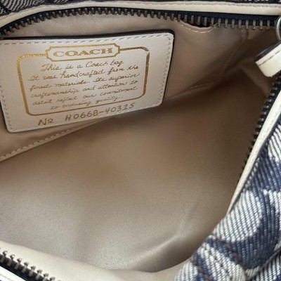 バッグ Coach Legacy Denim Accessory Pouch Bag COACH Signature Legacy Denim Accessory Pouch Mini Hand Bag