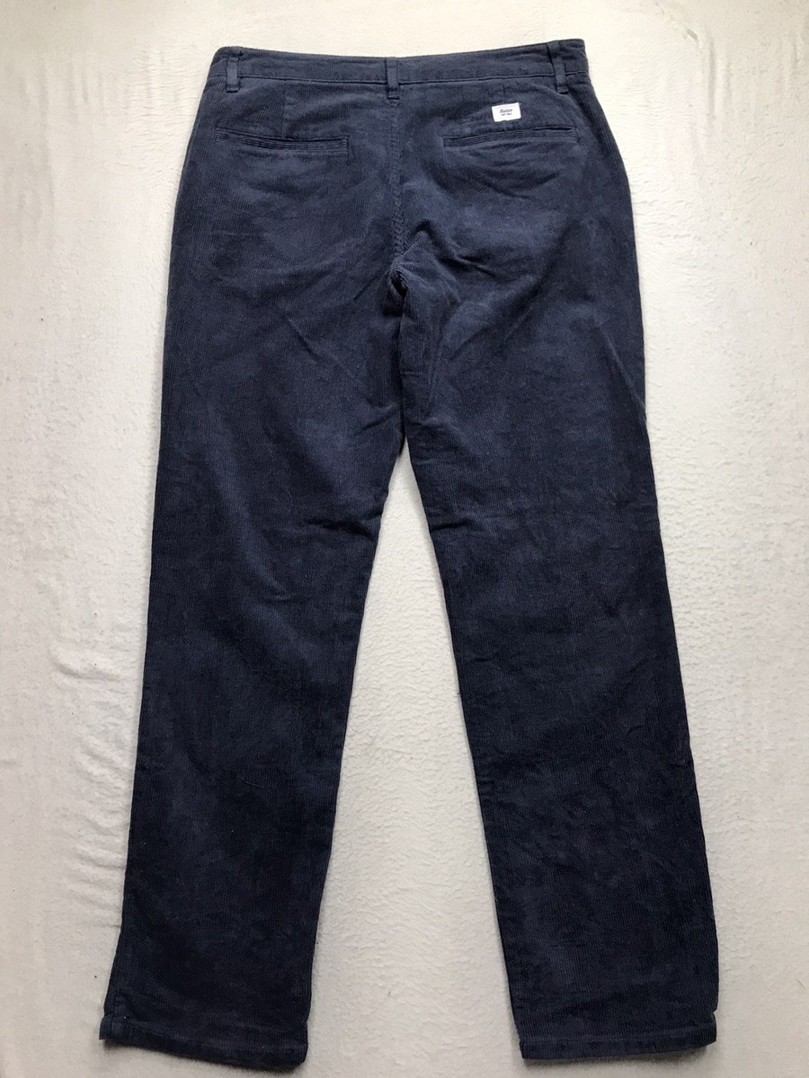 KATIN Corey Corduroy Pants Men 33x32 Polar Navy Blue Slim Straight