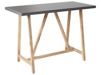 Gartentisch Hochtisch FüR 4 Personen Beton Grau 140X70 Cm Holzbeine Talamone