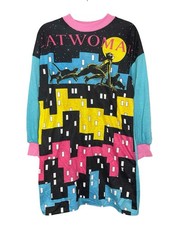 Vintage 1991 Catwoman DC Comics Long Sleeve Nightshirt Nightgown Kids 6/7 RARE