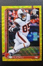 david njoku 2025 topps  chrome yellow wave  Refractor 238/275 browns football