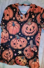Haloween Scrub Top Size Large