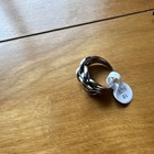 Silver Metal Chunky Braided Chain Link Band Ring Size 18 No Stone — photo 2