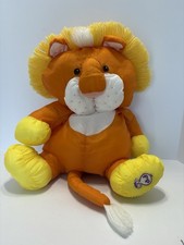 Vintage Fisher Price Puffalump Lion Orange Nylon 80s Plush Toy - No Shirt