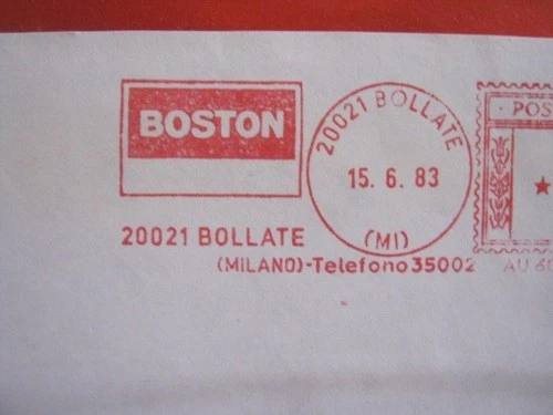 R01 METER STAMP EMA MECHANICA ITALY 1983 STAMPED MILAN BOSTON CHEMISTRY