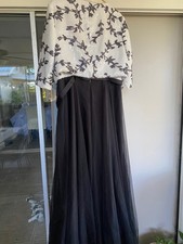 Sequin Jacket Dress Ball Gown - Oleg Cassini - 20W Mother of the bride Dress B W