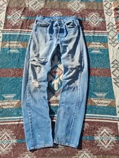 80s Levis 501xx Button Fly Straight Leg Jeans 30x34 Made In Usa Thrashed Worn...