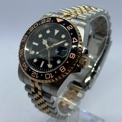 Rootbeer Seiko GMT NH34 Mod - 40mm Automatikuhr - Oyster / Jubilee