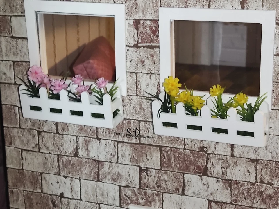 MARKENLOS Blumenkasten - Miniatur für Puppenhaus, Puppenstube 1:12