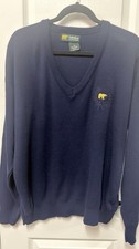 Vintage Golden Bear Jack Nicklaus Sweater Mens XL Navy V Neck USA Made Golf