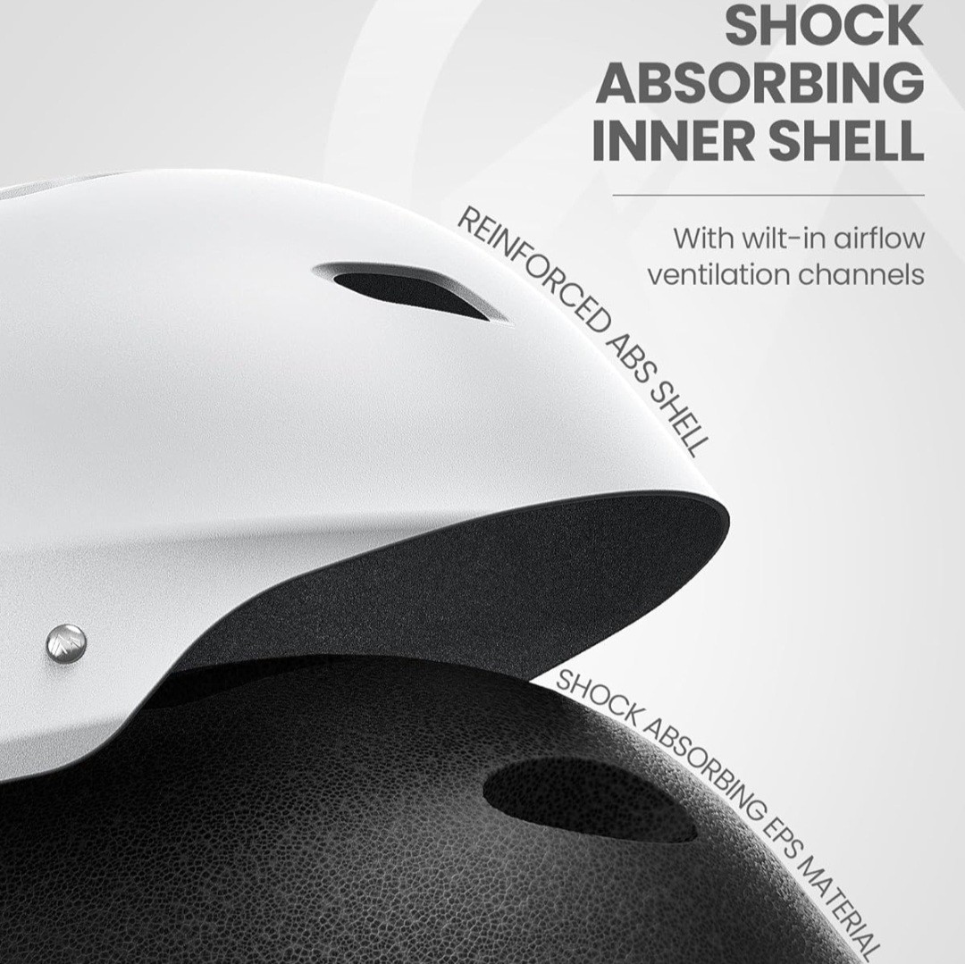 OutdoorMaster Kelvin Ski Snowboard Helmet | Men, Women, Youth | White | Medium