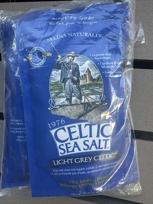 Selina Naturally Light Grey Celtic Sea Salt 1/2 Pound Each Resealable Bag-2 Bags
