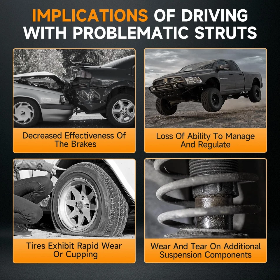 Set 2 Complete Front Shock Struts w/ Coil Spring For 2013-2016 Dodge Dart SE SXT Foto 4 de 4