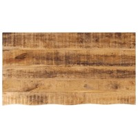 Tischplatte 100X60X2,5 Cm Baumkante Massivholz Raues Mangoholz