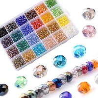 Glaskugeln 24 Farben 4MM 1200 StüCk Rondelle Perlen
