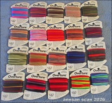 Rainbow Gallery OVERTURE 20 cards 20 dif colors 4 ply Cotton Needlepoint Thread
