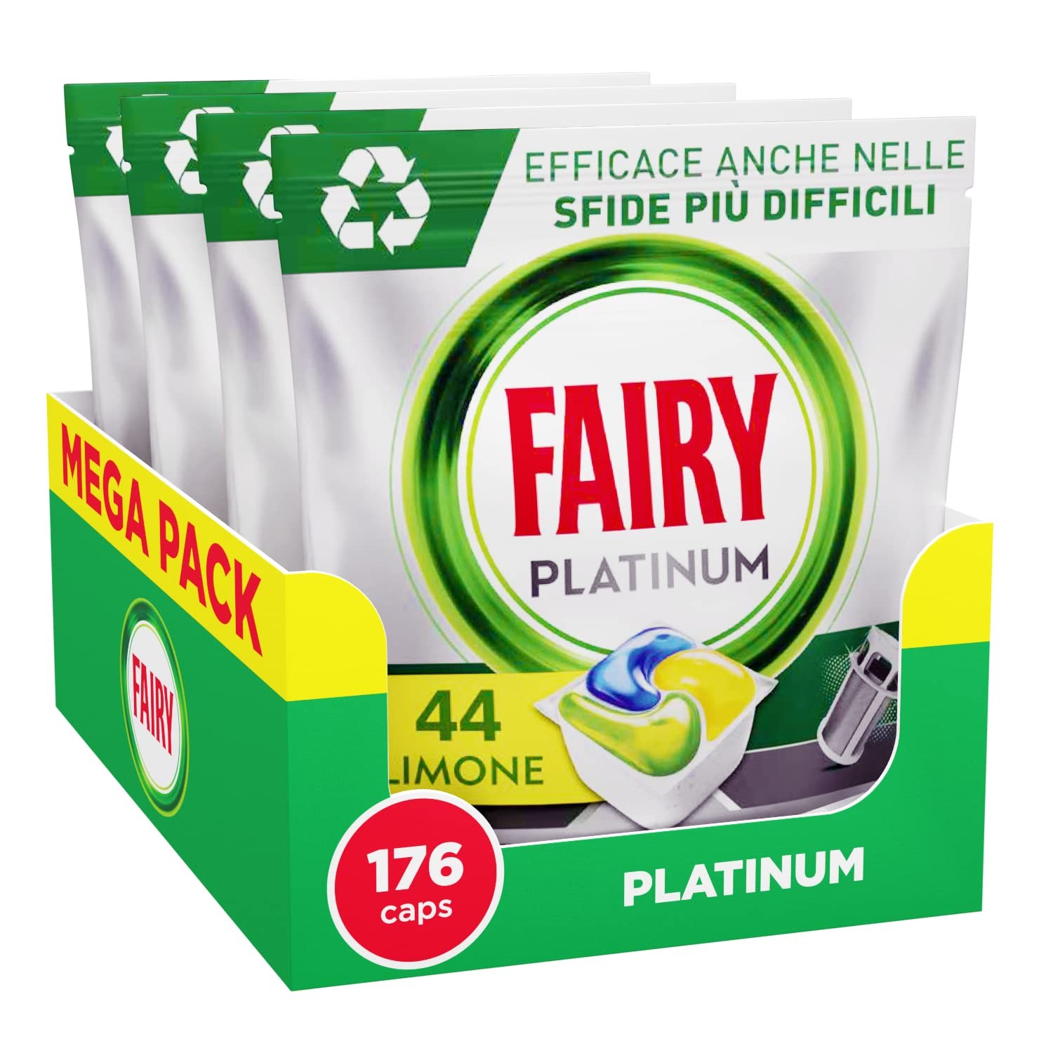 Platinum Detersivo Lavastoviglie 176 Capsule: Pulizia Profonda e Brillantante