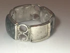 VTG Sterling Silver 925 MEXICO TAXCO Turquoise Engraving Band Ring Size 9 3.5g