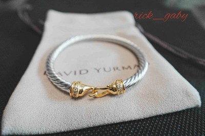 NEWDAVlD&YurmanGold*And Silver twisted cable&Diamond&bracelet