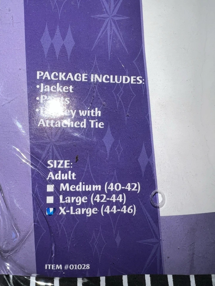 Disfraces de California Conjunto de Disfraz de Gángster Adulto XL Chaqueta Pantalones y Dickey Con Corbata Foto 4 de 4