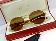VINTAGE LUXURY CARTIER BAGATELLE PRECIOUS WOOD BUBINGA SUNGLASSES GOLD P. FRANCE