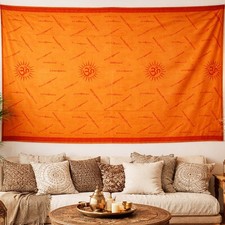 Indien Mantra Tuch OM NAMAH SHIVA-MANTRA Schal RAM NAM Lunghi  Benares Orange 2