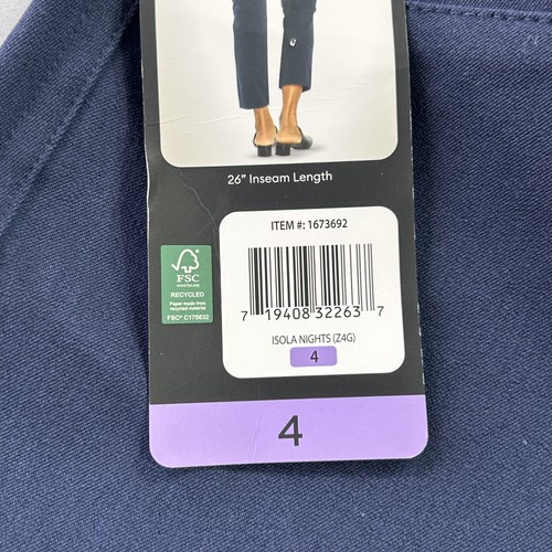 Banana Republic Pants Womens 4 Navy Blue Slim Straight Cropped Stretch Workwear - Picture 5 of 14