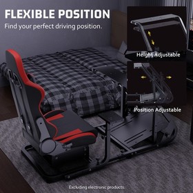 Hottoby Racing Simulator Cockpit With Red Seat Compatible Fits Logitech G920 G29