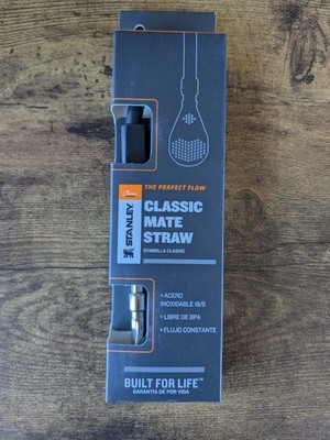 NEW Stanley Mate Stainless Steel Bombilla Straw Matte Black - BNIB