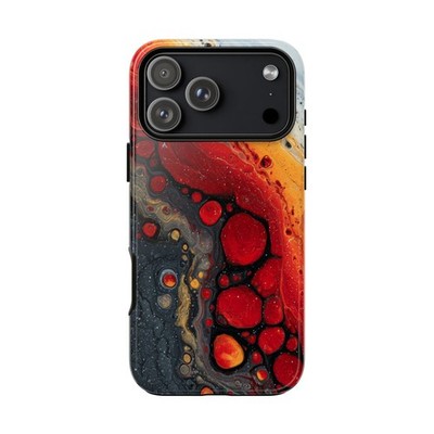 Phone Ink - iPhone/Galaxy/Pixel Tough Case - Lava Black Liquid Hydro Dip