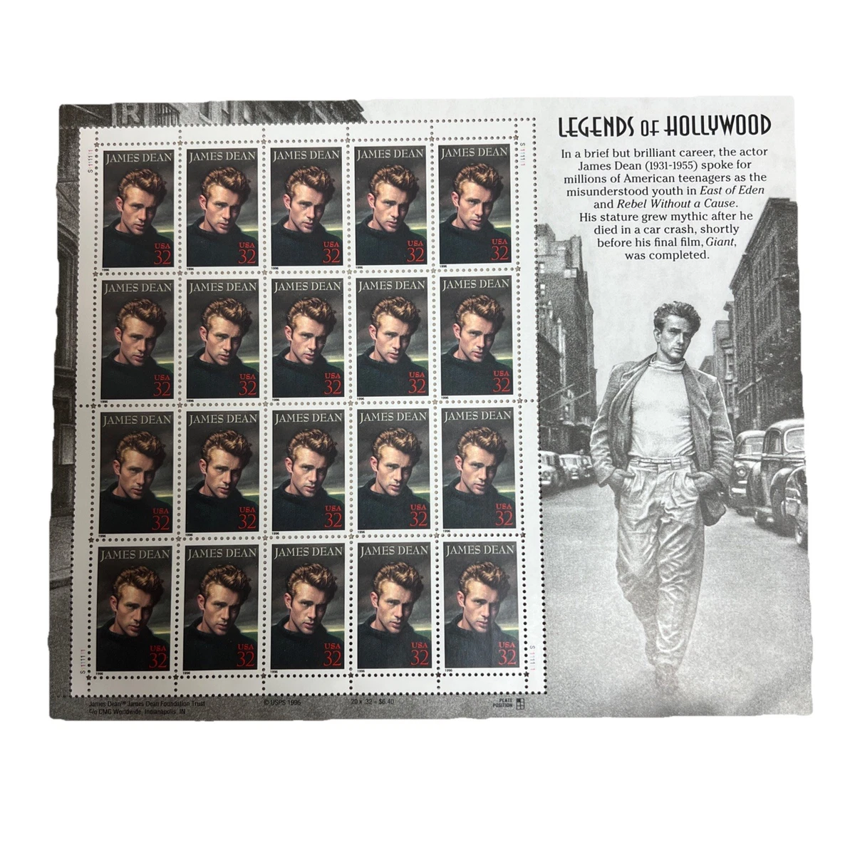 James Dean Stamp Sheet for sale | eBay