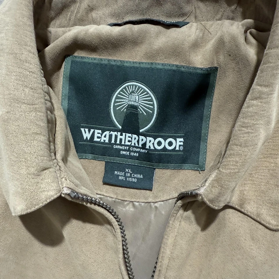 Chaqueta Impermeable Para Hombre Extra Grande Bronceado Cremallera Frontal Harrington Abrigo Bombardero Forrado Foto 2 de 4