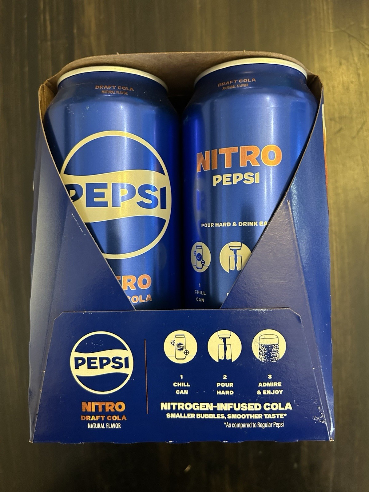 Pepsi Nitro Draft Cola 4 PACK 13.65 OZ Discontinued Collector EXP RARE
