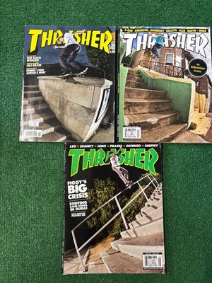 Thrasher Skateboard Magazine Lot of 3 - Issues 2010 2017 Skate Vintage